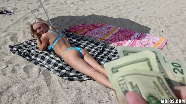 Stunning Lady Has First Sex On The Sunny Beach.