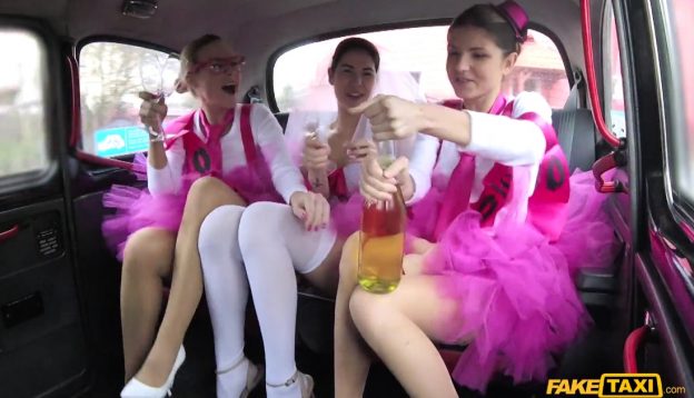 Three Drunk Sluts In Fake Taxi.