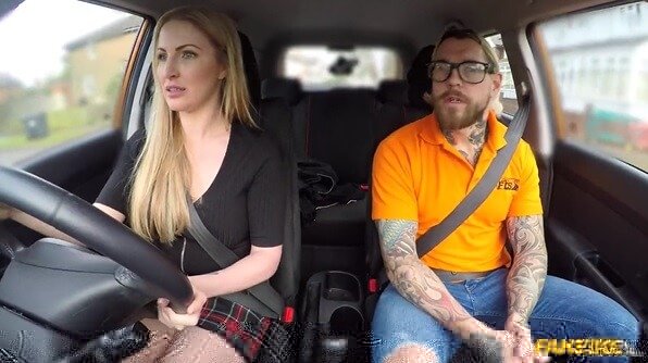 Perfect Blonde Beauty Has Car Sex.